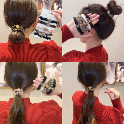 Korean high-grade feeling headband 2023 New exquisite large intestine hair band rubber band women's horsetail ball headdress leather case