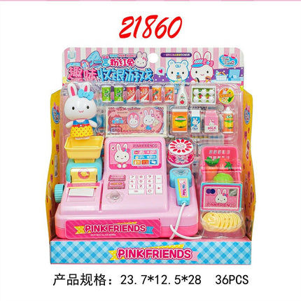 One-word pink rabbit kitchen refrigerator cake dessert shop girl simulation play house toys wholesale mini notebook