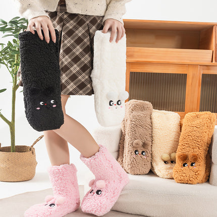 Lamb Wool Socks for Women, Thickened for Warmth, Foot Warmers for Sleeping in Bed in Winter, Home Dormitory Anti-Slip Socks