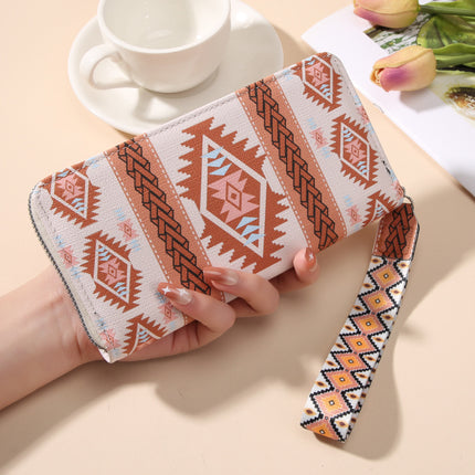 Cross-Border New Model Women's Korean-Style Long Versatile Large-Capacity Double-Layer Retro Pattern Coin Purse and Phone Bag
