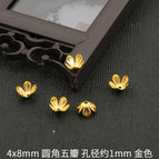 10 p/bag / 4x 8mm rounded five-petal aperture about 1mm gold