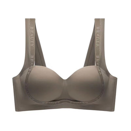 Thin Traceless Underwear Women's Small Chest Push-up Large Non-steel Rings Pull-up Bra Comfortable Breathable Breast-closing Bra
