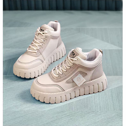 Paul Tandino Women's Cotton Shoes, Round Toe, Artificial Pu Women's Cotton Shoes, Front Lace-Up, Height-Increasing Casual Women's Shoes, Factory Direct Sales