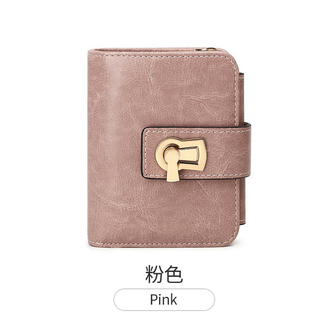 Short Women's Wallet 2024 New Multi-Functional Anti-Theft Brush Zipper Foldableing Card Holder Integrated Large Capacity Small Wallet