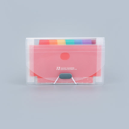 Cross-Border A6 Mini Three-Side Sealing Rainbow Accordion File Folder with 13 Compartments, Large Capacity, Lanyard, Bill Holder, in Stock