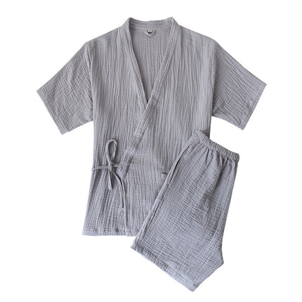 Lusu Cotton Linen Chinese-style Split Home Clothes Two-piece Set for Men and Women Couple Sweat Clothes Massage Clothes Absorbent