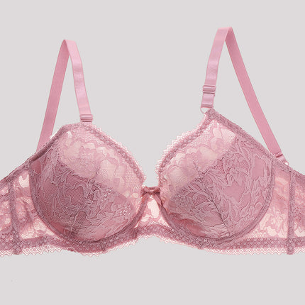 A cross-border new European and American ultra-thin double-breasted steel ring lace underwear adjustable plus size bra bra bra