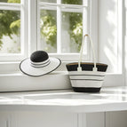 Black and white spelling / Hat + bag set