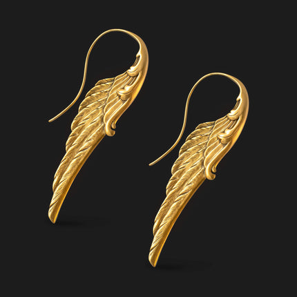 Bedi cross-border new exaggerated angel wings pendant earrings alloy hook earrings