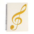Sheet music folder with notes, milky white / 30 pages (can fit 60 sheets of paper)