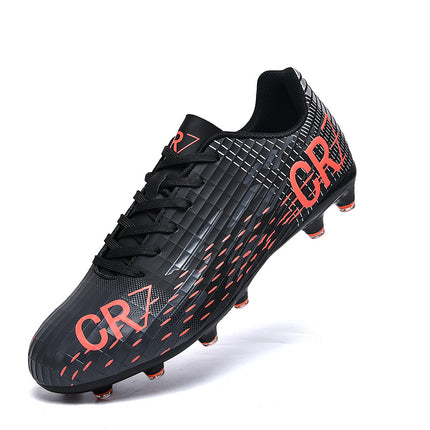 Cross-Border Cr7 Football Shoes Tf Broken Spikes Artificial Turf Ag Spike Leather Football Shoes for Men, Women, Kidsren, Teenagers and Students Training Shoes