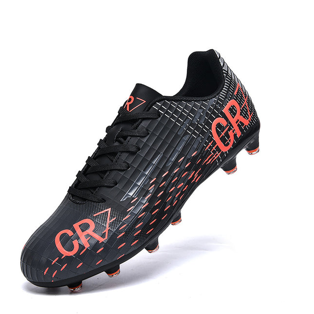 Cross-Border Cr7 Football Shoes Tf Broken Spikes Artificial Turf Ag Spike Leather Football Shoes for Men, Women, Kidsren, Teenagers and Students Training Shoes