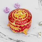 Round rose red jewelry box