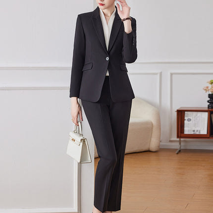 Professional suit suit women's spring elegant and capable case Field customer service workwear hotel front desk reception work clothes high-end