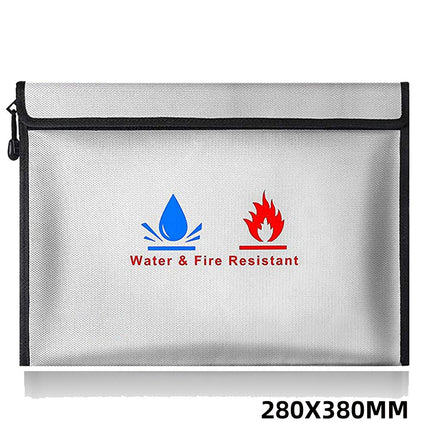 Factory Direct Sales High Temperature Resistant Fireproof Document Bag Silicone Fiberglass Household Commercial Safety Flame Retardant Storage Bag with Certification