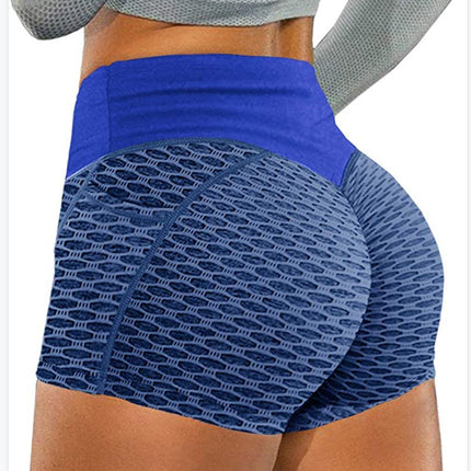 European and American plus size Honeycomb Yoga Shorts Women's Sports Jacquard Triple Pants Honeycomb Pocket Fitness Yoga Shorts
