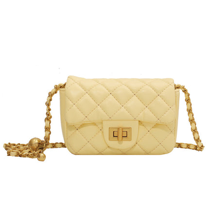 This Year's New Fashion Casual Simple Niche Popular Quilted Chain Lock Crossbody Shoulder Bag Mini Small Square Bag