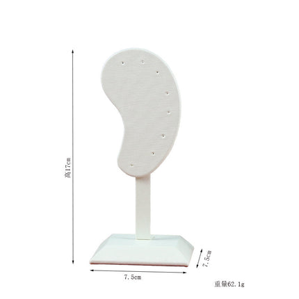 Jewelry Display Stand for Earrings, Ear Studs, and Ear Pendants; Jewelry Storage and Viewing Display Props with Velvet and Pu Stand