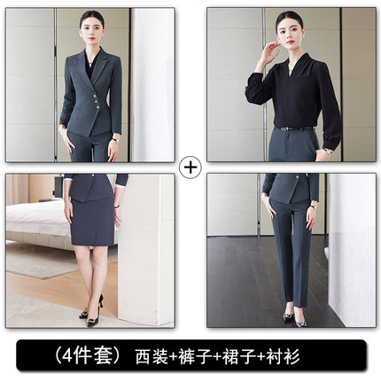 Professional Suit Pants for Women, Autumn Jewelry Store Front Desk Reception Work Uniform, Medical Beauty Club, Beauty Salon Secretary Workwear