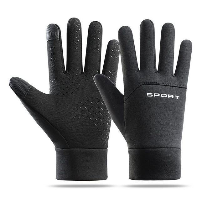 Cycling Gloves Men's Outdoor Sports Cold-Proof, Windproof and Warm Full-Finger Touch Screen Anti-Slip Driving Fleece-Lined Autumn and Winter Women's