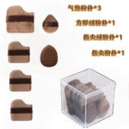 6 powder puffs in blank box