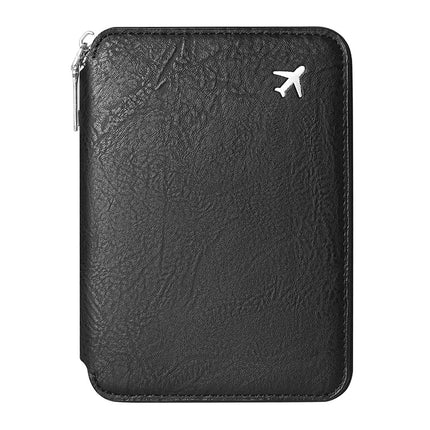 Cross-Border Zipper Document Passport Bag Large Capacity Ticket Storage Card Bag Printable Logo Fashion Travel Passport Holder