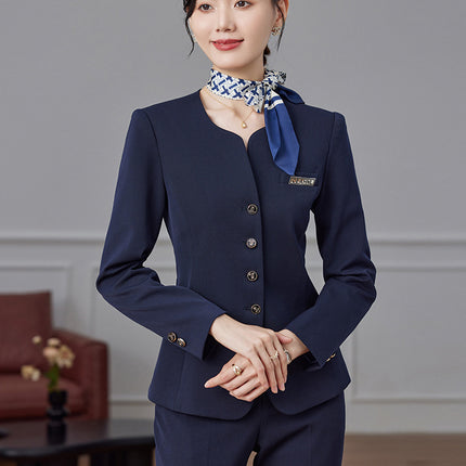 High-end professional suit suit female autumn high-end temperament jewelry hotel manager front desk reception beauty salon overalls