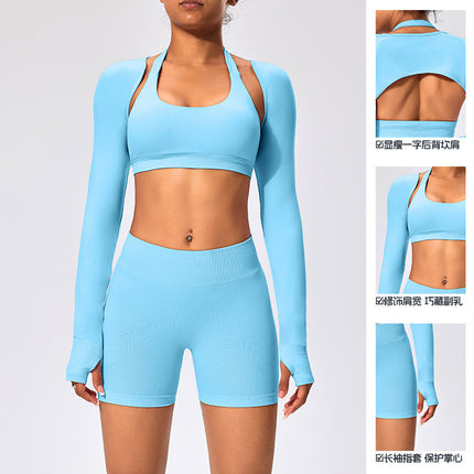 Shawl Yoga Wear for Women, Autumn Quick-Drying Tops, Women's Sports Fitness Jackets, Cardigans, Elegant, Breathable, Slimming Look Waistcoats