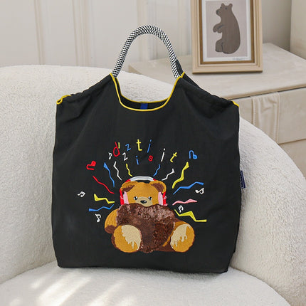 New Canvas Bag Embroidered Shopping Bag Tote Bag Large Capacity Bag Women's Handbag Crossbody Bag
