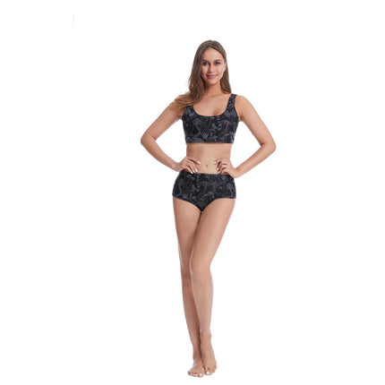 Cartoon Mushroom Print Colorful Reflective bikini European and American Women's Split bikini High Waist Pants bikini Swimsuit