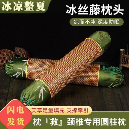 Mugwort Cervical Spine Pillow Mat Cylindrical Pillow Pure Mugwort Household Cervical Spine Cylindrical Candy Mugwort Pillow Manufacturer Wholesale
