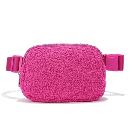 Amazon Spot Same Style Lulu Plush Waist Bag Casual Outdoor Sports Crossbody Bag Spot Mobile Phone Bag Fitness Bag