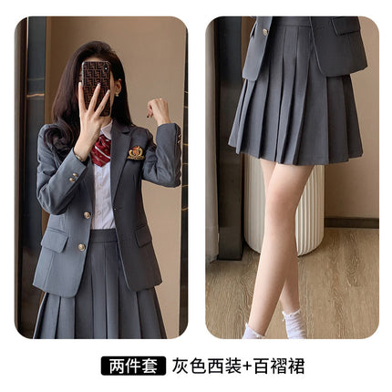 British Academy Style Suit Three-Piece Set Female Kindergarten Teacher Garden Dress jk Uniform suit Student Class Uniform Spring and Autumn