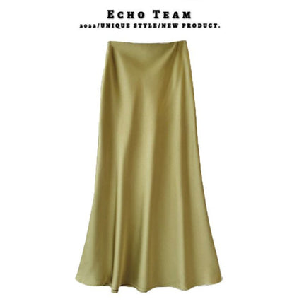 French Satin Dape Elegant Skirt 2025 New Summer Women's Mid-length Royal Sister Style Fishtail Skirt