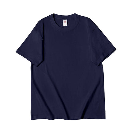 220g Cotton Three-Needle Round Neck Loose Shoulder Short-Sleeved Men's Summer T-Shirt Export Cross-Border Light Board Bottoming Shirt