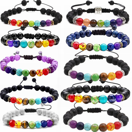Cross-border hot sale natural stone 8mm beaded bracelet fashion Joker white pine amethyst bracelet manufacturers in stock wholesale