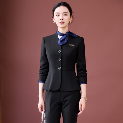 Gray Suit Suit for Women 2025 New Spring & Fall High-End Business Attire Formal Hotel Front Desk Manager Work Clothes