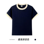 Navy blue and apricot color / S