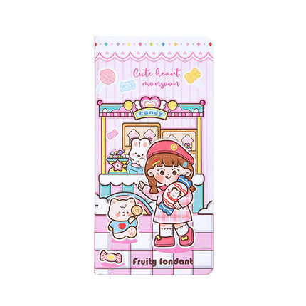 Message cartoon girl small notebook cute mini portable notepad pocket notebook student notebook words