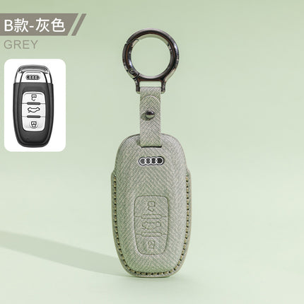 Suitable for Audi A6L Key Cover A8 Male A4L Male A7A3 Female Q3 Car Q5L Cowhide Q8 Shell Q7 Buckle Q2L Special Buckle