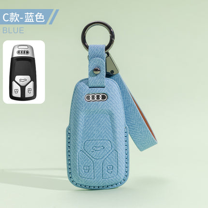 Suitable for Audi A6L Key Cover A8 Male A4L Male A7A3 Female Q3 Car Q5L Cowhide Q8 Shell Q7 Buckle Q2L Special Buckle