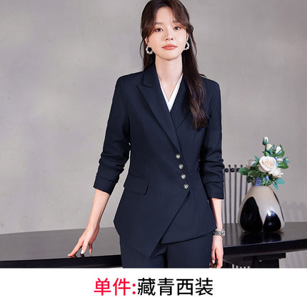 Professional Suit suit Women's Senior Sense 2024 Spring and Autumn New Hotel Front Desk Beauty Salon Overalls Suit Jacket