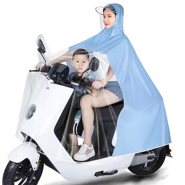 Raincoat Electric Car Long Full-Body All-In-One Parent-Child Raincoat Double Cycling Thickeneded Rainproof Electric Vehicle Poncho