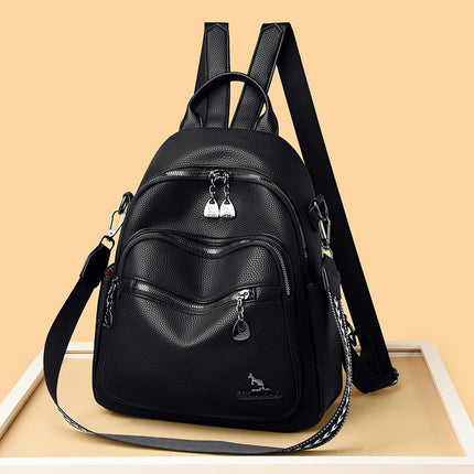 2025 female Korean fashion new ladies backpack European and American trend simple versatile soft leather shoulder bag wholesale