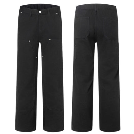 Muxi Clothing # Spring Season Pure Cotton Army Green Lumberjack Work Pants Trendy Straight-Leg Casual Pants Cleanfit Pants