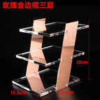 Mirror rose gold frame 3-layer glasses frame