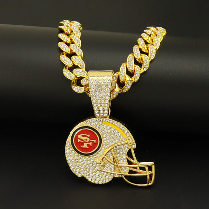 Diamond-encrusted Olive Cap Pendant Cuban Chain Necklace European and American Hip Hop Exaggerated Necklace Punk Clavicle Chain Necklace Chain