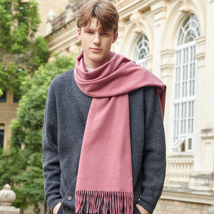 Couple Scarf Women's Winter High-End Wool Scarf Solid Color Versatile Men's Shawl Korean Cashmere Scarf Wholesale