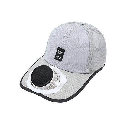 Adult summer solar charging with fan hat men and women breathable mesh sun protection outdoor sun-proof peaked cap