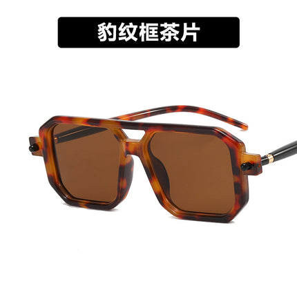 2023 New Double-Beam Glasses Frame Square Frame Fashion Sunglasses European and American Internet Celebrity Street Photography Sunglasses Ins Sunglasses